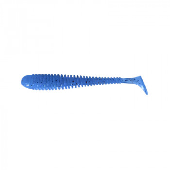 Виброхвосты Pike Hunter Ribbed Worm 8,9 см Blue UV (8 шт)